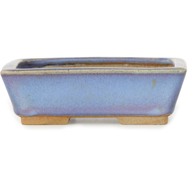Rechteckiger blauer Bonsai-Topf von Bigei – 123 x 95 x 38 mm