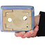 Pot à bonsaï rectangulaire bleu de Bigei - 123 x 95 x 38 mm