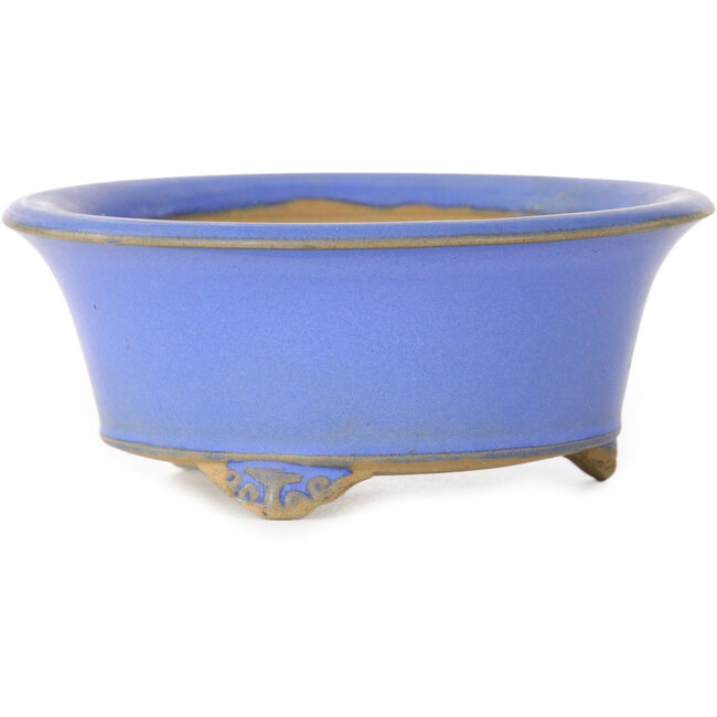 Pot à bonsaï rond bleu de Bigei - 97 x 97 x 42 mm