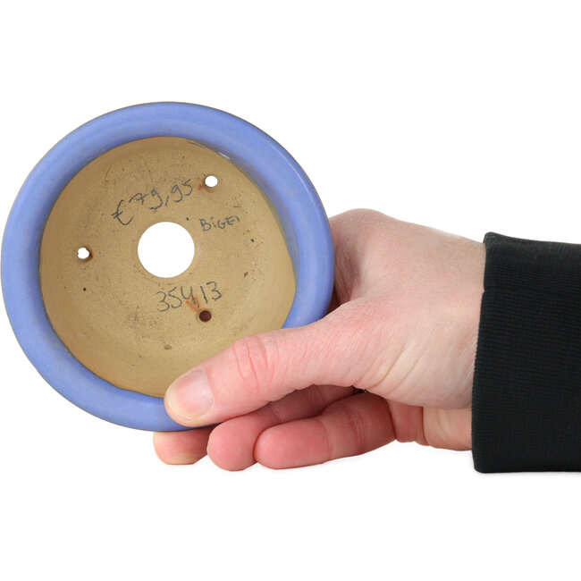 Maceta redonda azul para bonsái de Bigei - 97 x 97 x 42 mm