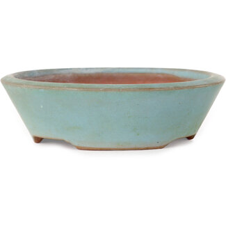 Eime Yozan 102 mm round blue bonsai pot by Eime Yozan, Tokoname, Japan
