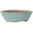 Round blue bonsai pot by Eime Yozan - 102 x 102 x 30 mm