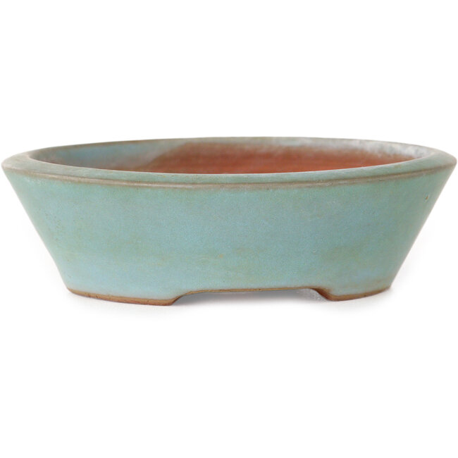 Ronde blauwe bonsaipot van Eime Yozan - 102 x 102 x 30 mm