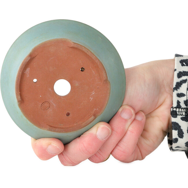 Pot à bonsaï rond bleu par Eime Yozan - 102 x 102 x 30 mm