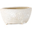 Vaso bonsai ovale bianco craquelé di Eime Yozan - 92 x 72 x 42 mm