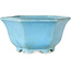 Pot à bonsaï hexagonal bleu de Shoseki - 130 x 130 x 67 mm