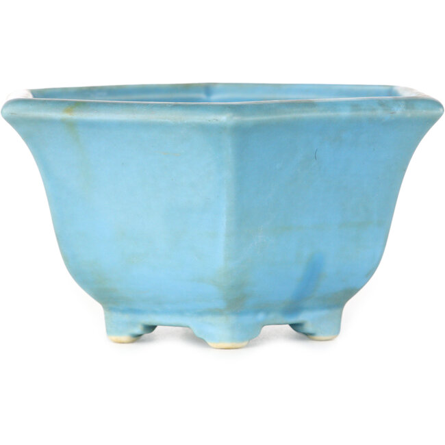 Vaso bonsai esagonale blu di Shoseki - 130 x 130 x 67 mm