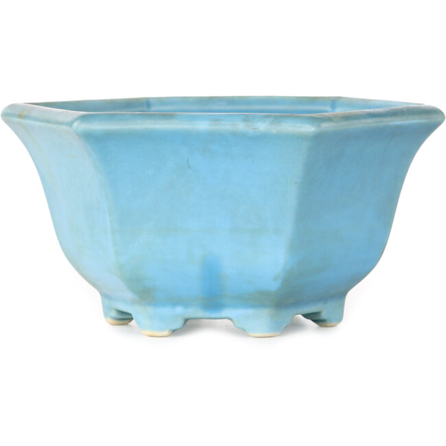 Maceta hexagonal azul para bonsái de Shoseki - 130 x 130 x 67 mm
