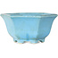 Vaso bonsai esagonale blu di Shoseki - 130 x 130 x 67 mm