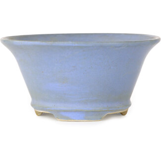 Shoseki Vaso bonsai rotondo blu da 112 mm di Shoseki, Giappone