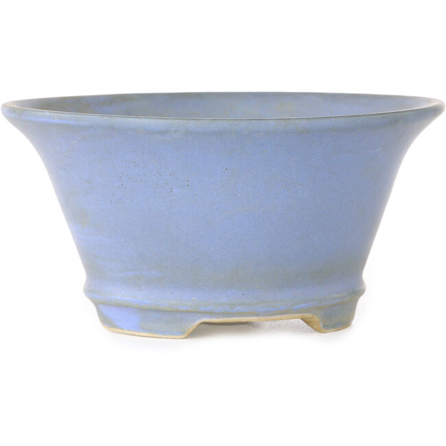 Round blue bonsai pot by Shoseki - 112 x 112 x 57 mm