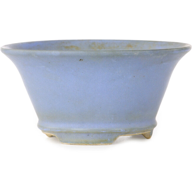 Round blue bonsai pot by Shoseki - 112 x 112 x 57 mm