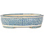 Ovale bonsaipot in wit, blauw en rood van Shibakatsu - 130 x 105 x 35 mm