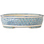 Ovale bonsaipot in wit, blauw en rood van Shibakatsu - 130 x 105 x 35 mm