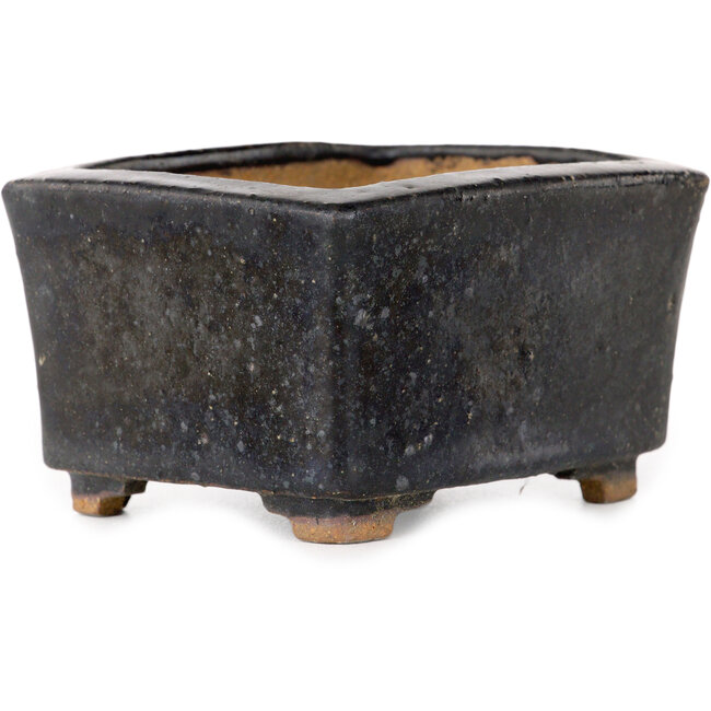 Rectangular dark blue bonsai pot - 85 x 72 x 50 mm