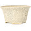 Round white craquelé bonsai pot by Kotobuki (Bonsa) - 105 x 105 x 60 mm