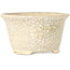 Pot à bonsaï rond craquelé blanc par Kotobuki (Bonsa) - 105 x 105 x 60 mm