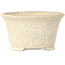 Pot à bonsaï rond craquelé blanc par Kotobuki (Bonsa) - 105 x 105 x 60 mm