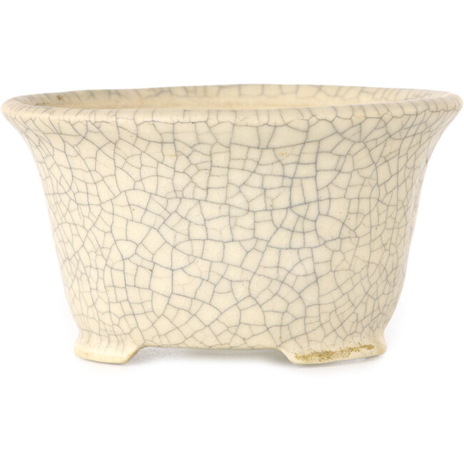 Maceta redonda para bonsái craquelé blanca de Kotobuki (Bonsa) - 105 x 105 x 60 mm