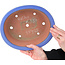 Ovale blauwe bonsaipot van Seizan (Reihou, Kataoka Katsushi, meester Seizan oven) - 285 x 245 x 78 mm