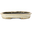 Oval off-white bonsai pot by Koyou - 297 x 242 x 33 mm
