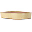 Ovale gebroken witte bonsaipot van Seizan (Reihou, Kataoka Katsushi, meester Seizan oven) - 285 x 217 x 50 mm