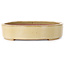 Oval off-white bonsai pot by Seizan (Reihou, Kataoka Katsushi, master Seizan kiln) - 285 x 217 x 50 mm