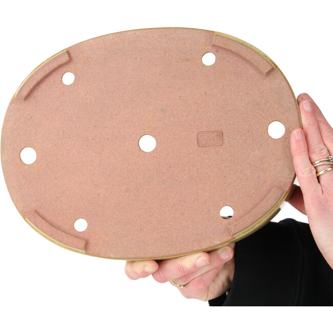 Ovale gebroken witte bonsaipot van Seizan (Reihou, Kataoka Katsushi, meester Seizan oven) - 285 x 217 x 50 mm