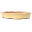 Maceta ovalada para bonsái de color blanquecino de Seizan (Reihou, Kataoka Katsushi, maestro del horno Seizan) - 320 x 250 x 52 mm