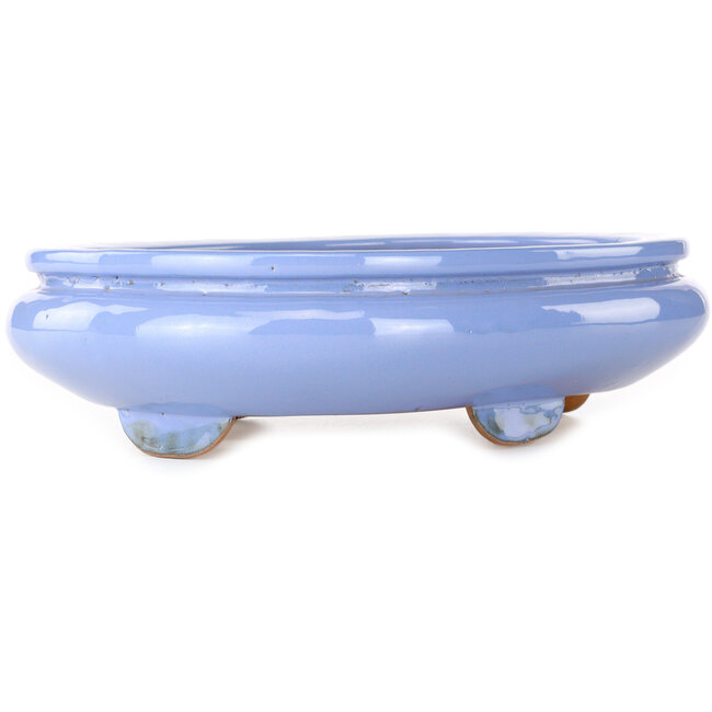 Pot ovale bleu pour bonsaï, par Itouen - 285 x 215 x 72 mm
