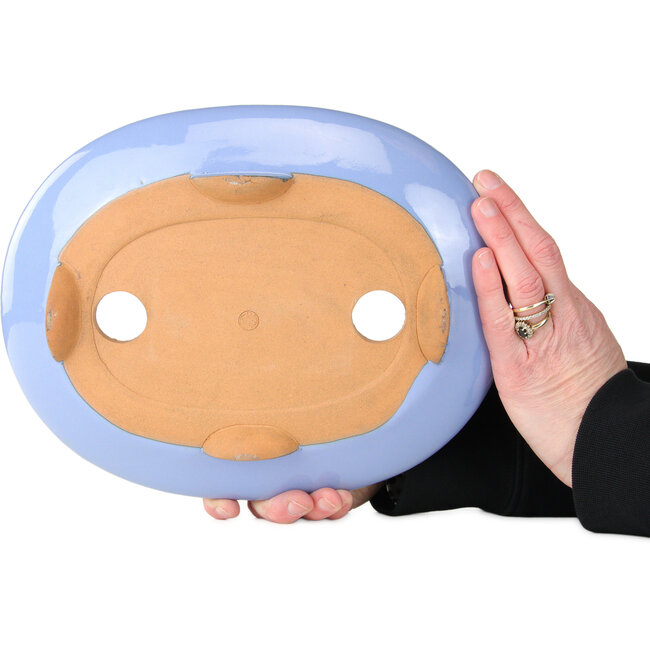 Ovaler blauer Bonsai-Topf von Itouen – 285 x 215 x 72 mm