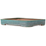 Rechthoekige blauwgroen bonsaipot van Seizan (Reihou, Kataoka Katsushi, meester Seizan oven) - 253 x 177 x 38 mm