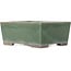Rectangular green bonsai pot by Yamaaki - 193 x 155 x 82 mm