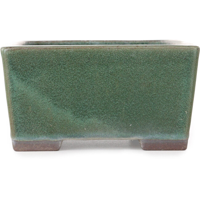 Rectangular green bonsai pot by Yamaaki - 193 x 155 x 82 mm