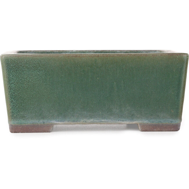 Pot à bonsaï rectangulaire vert de Yamaaki - 193 x 155 x 82 mm