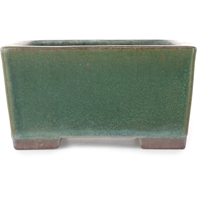 Rectangular green bonsai pot by Yamaaki - 193 x 155 x 82 mm