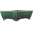 Maceta rectangular verde para bonsái de Ikkou - 235 x 177 x 77 mm