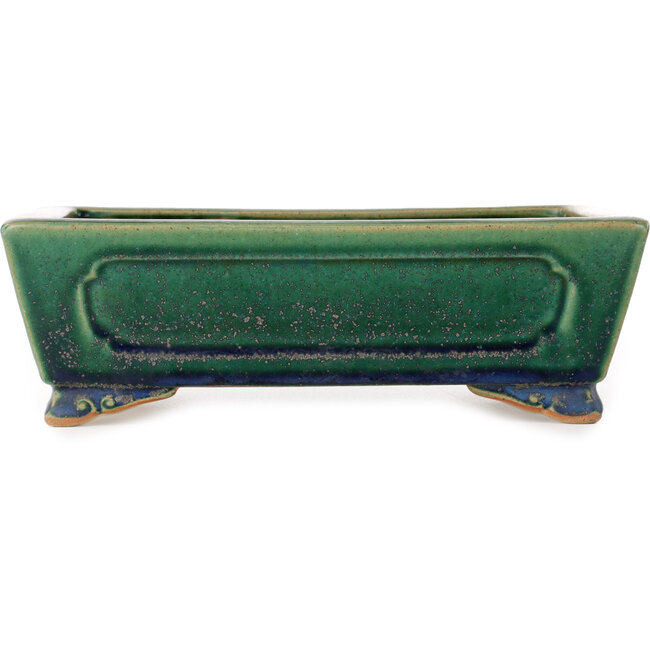 Vaso bonsai rettangolare verde di Ikkou - 235 x 177 x 77 mm