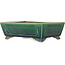 Pot à bonsaï rectangulaire vert par Ikkou - 235 x 177 x 77 mm