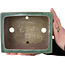 Pot à bonsaï rectangulaire vert de Yamaaki - 193 x 155 x 82 mm