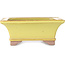 Pot à bonsaï rectangulaire jaune par Seizan (Reihou, Kataoka Katsushi, maître four Seizan) - 213 x 163 x 68 mm