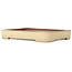 Maceta rectangular para bonsái de color blanquecino de Seizan (Reihou, Kataoka Katsushi, maestro del horno Seizan) - 255 x 178 x 37 mm
