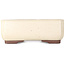 Pot à bonsaï rectangulaire blanc cassé de Yamaaki - 240 x 190 x 90 mm
