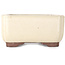 Rectangular off-white bonsai pot by Yamaaki - 240 x 190 x 90 mm