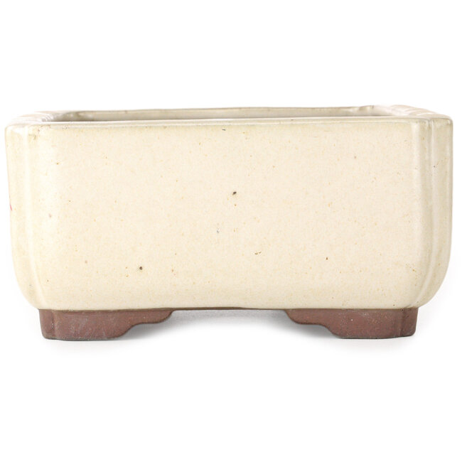 Rectangular off-white bonsai pot by Yamaaki - 240 x 190 x 90 mm