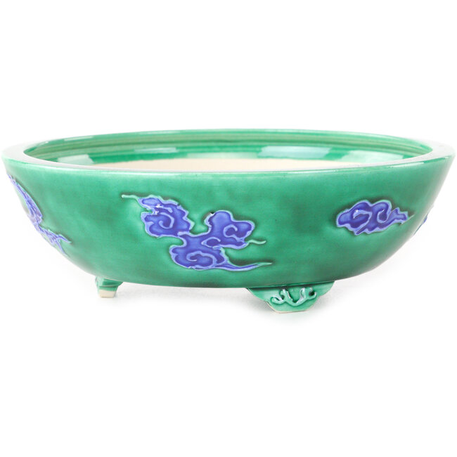 Runder grüner und blauer Bonsai-Topf von Tou Ai – 120 x 120 x 45 mm