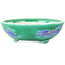 Round green and blue bonsai pot by Tou Ai - 120 x 120 x 45 mm