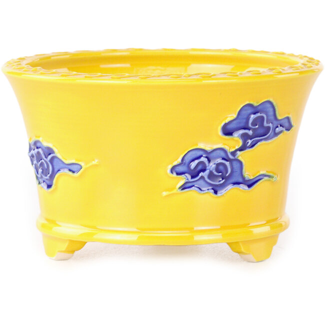 Runder Bonsai-Topf in Gelb, Blau und Grün von Tou Ai – 80 x 80 x 45 mm