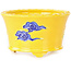 Vaso bonsai rotondo giallo, blu e verde di Tou Ai - 80 x 80 x 45 mm