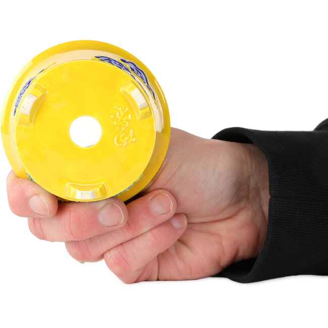 Maceta redonda para bonsái de color amarillo, azul y verde de Tou Ai - 80 x 80 x 45 mm